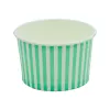 Pojemnik papierowy na lody i desery 310ml candy – zielony, paski