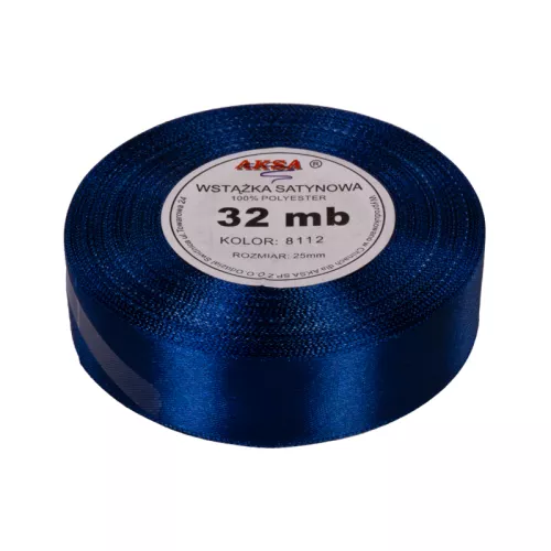 Wstążka satynowa 25mm/32m granatowa