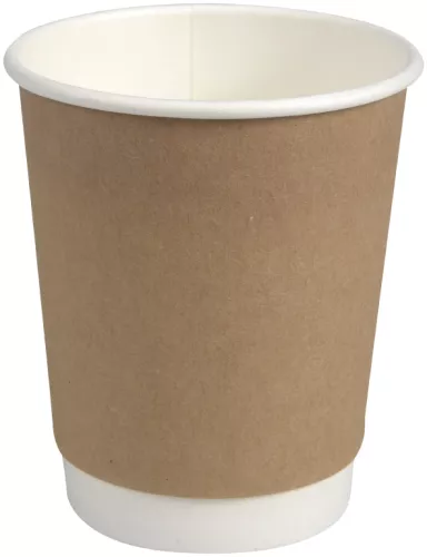 KUBEK PAPIEROWY DOUBLE WALL KRAFT 2-W (8OZ)  ŚR. 80MM WYS. 90 MM A 25 (500) 200 ML