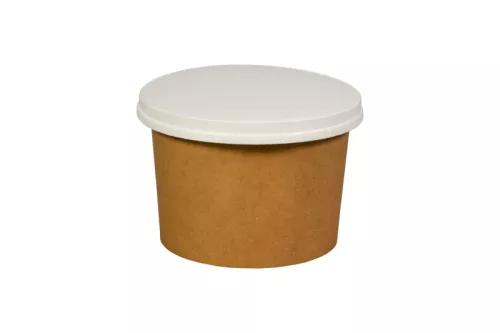Pojemnik sałatkowy papierowy 570 ml brązowo-biały GREEN LEAF śr. 115 mm (spód)