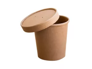 Pokrywka wentylowana kraft do pojemnika na zupę 300 ml śr. 90 mm