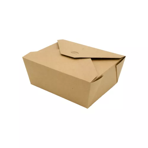 Pudełko papierowe 1150 ml lunch box 150x120x65 mm kraft, szczelne, powlekane PE