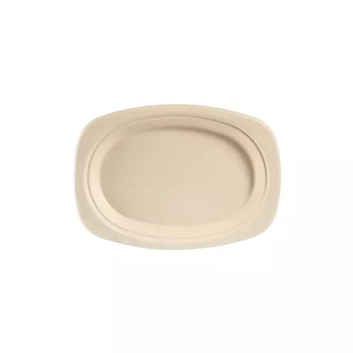 Talerz / półmisek owalny 230x165 mm z pulpy z trzciny cukrowej brązowy (Duni 205777)