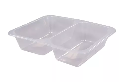 Pojemnik obiadowy 2-dzielny transparentny 227x178x50 mm PP do zgrzewu
