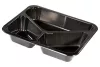 Pojemnik obiadowy 3-dzielny czarny PP 227x178x40 mm