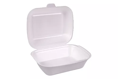 Hamburger box podwójny 135x175x75 mm biały styropianowy