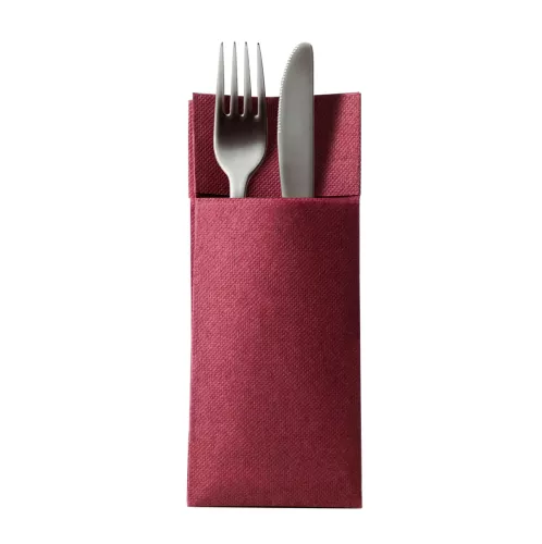 Etui na sztućce DUNI - serwetki kangurki, bordowe 32x38cm 2w