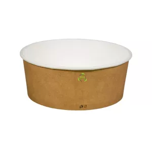 Wieczko rPET do pojemnika sałatkowego brązowo-białego GREEN LEAF 1100/1300ml śr. 180mm