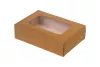 Pudełko papierowe 19x13x5cm (HP05) laminowane eco/kraft 'szuflada' z okienkiem do sushi, ciast i nie
