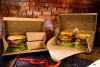 Pudełko BURGER ZESTAW rozkładane brązowe 122x240x100 mm