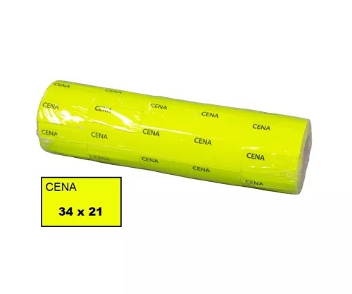 Cenówki / etykiety cenowe - żółte - 34x21 mm
