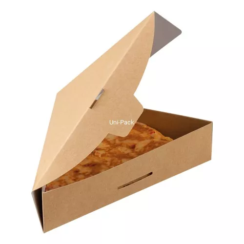 Trójkątne pudełko na kawałek pizzy 190x165x40mm brązowe