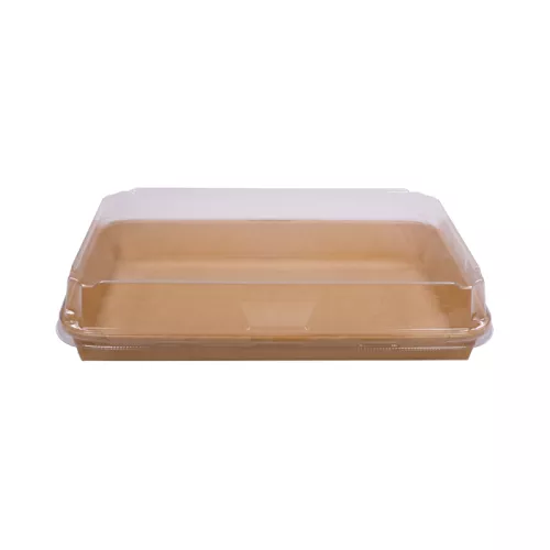 Pudełko papierowe YUMI™ 244x154mm (HP09) kraft do sushi z wieczkiem