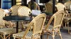 Krzesło ogrodowe PARIS bordowo-kremowe, aluminiowa rama, rattan syntetyczny