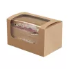 Prostokątne pudełko na kanapki 125x77x72mm brązowe, take away