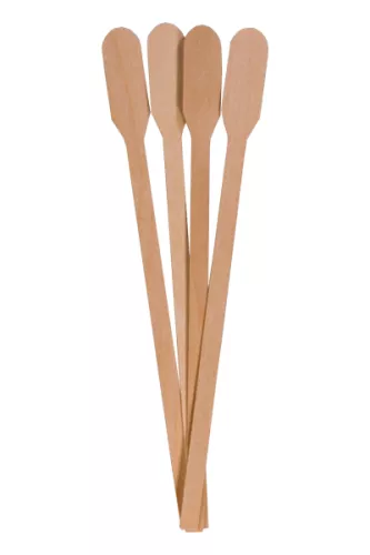 Mieszadełko drewniane długie z łopatką 19cm