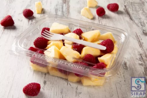 Prostokątne opakowanie Safe-T-Fresh 750ml z widelcem
