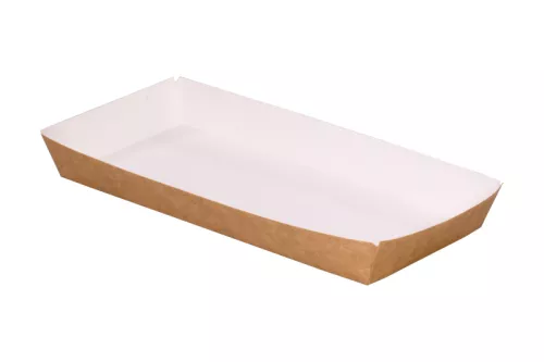 Tacka papierowa 200x90x25 mm biało-brązowa