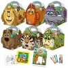 Pudełko z uchwytem z motywem JUNGLE LION + kolorowanka i kredki (mix)