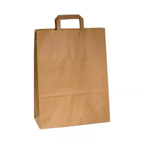 Torba papierowa klockowa 320x160x400 mm brązowa eko/kraft uchwyt płaski