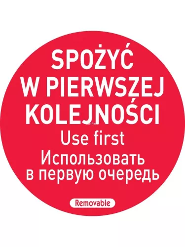 Etykiety Food Safety - Spożyć w pierwszej kolejności