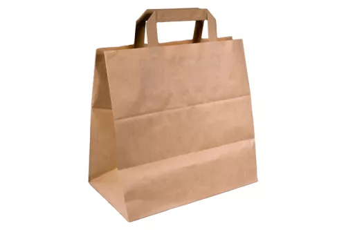 Torba papierowa klockowa 260x160x260 mm brązowa eco/kraft uchwyt płaski