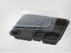 Opakowanie na sushi / lunch box, 5-komorowe 270x212x40+15 mm (HP74) komplet