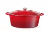 GARNEK ŻELIWNY EMALIOWANY, HENDI, 6,88L, CZERWONY, 405X255X(H)134MM, OWALNY