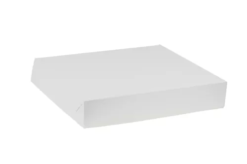Opakowanie do tortów 34x30x6 cm z klapą, składane z tektury litej