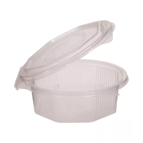 Pojemnik ośmiokątny 375ml PP z wieczkiem na zawiasie