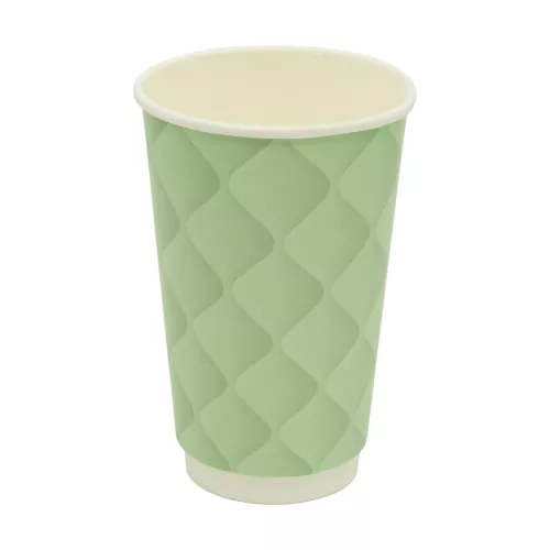 Kubek papierowy 2-warstwowy 'Kołderka' 400 ml śr. 90 mm ZIELONY (z logo żółw)