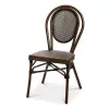 Krzesło ogrodowe RENNES brązowo-czarne, aluminiowa rama, rattan syntetyczny