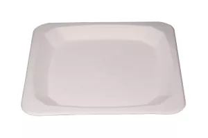 Talerz śr. 26 cm z pulpy z trzciny cukrowej biały trójdzielny