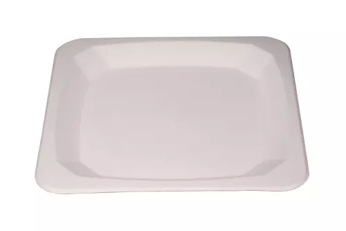 Talerz 25x25 cm z pulpy z masy papierowej biały kwadratowy