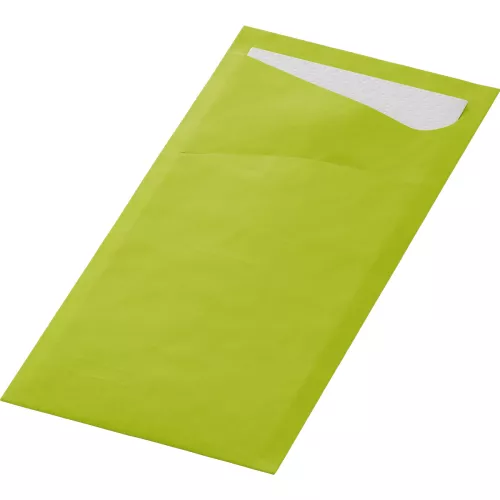 Etui na sztućce, Duni Sacchetto® z serwetką Tissue 8,5x19 cm, Kiwi