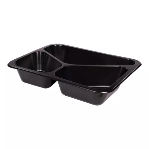 Pojemnik obiadowy 3-dzielny PP LITE 227x178x40 mm czarny