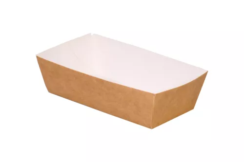 Tacka papierowa 120x60x40 mm biało-brązowa