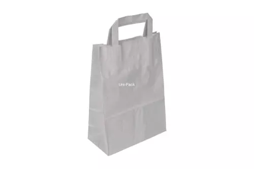 Torba papierowa klockowa biała uchwyt płaski 200x100x280mm