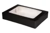 PUDEŁKO PAPIEROWE + PE SUSHI Z OKIENKIEM CZARNE 26*19*5 CM (225)