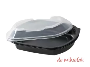 Pojemnik obiadowy 1000 ml NIEDZIELONY czarny 238x203x38 mm (spód)