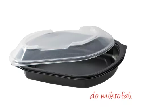 Pojemnik obiadowy 1000 ml NIEDZIELONY czarny 238x203x38 mm (spód)