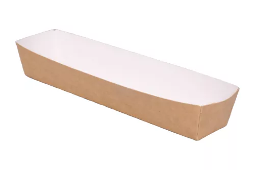 Tacka papierowa 210x40x35 mm biało-brązowa