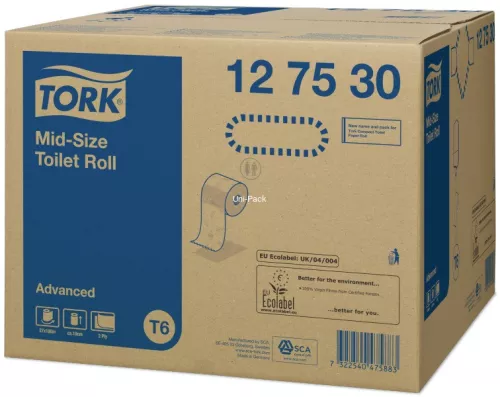 Papier toaletowy Tork Mid-size Advanced 2W, biały T6