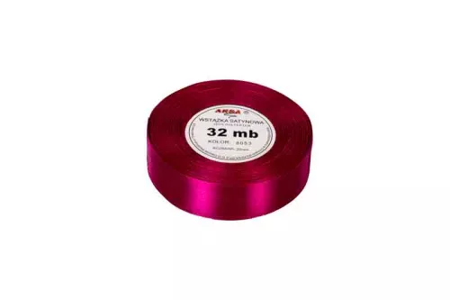 Wstążka satynowa 25mm/32m ciemny róż