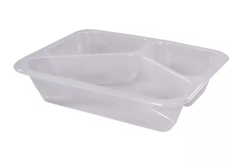 Pojemnik obiadowy 3-dzielny transparentny 227x178x50 mm PP do zgrzewu