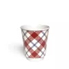 Kubek papierowy 2-warstwowy JASNA KRATKA 250 ml śr. 80 mm, czerwony (z logo żółw)