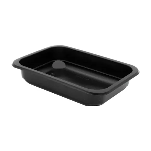 Pojemnik 1-komorowy 650 ml 187x137x36 mm MEDIUM PP czarny do zgrzewu