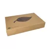Pudełko do cateringu M 46,4x31,3x8 cm z okienkiem z PLA do tacy cateringowej M