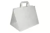 Torba papierowa klockowa biała 320x220x245 mm uchwyt płaski