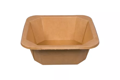 Papierowy pojemnik sałatkowy Stretto™ 750 ml kwadratowy kraft 154x154x54 mm